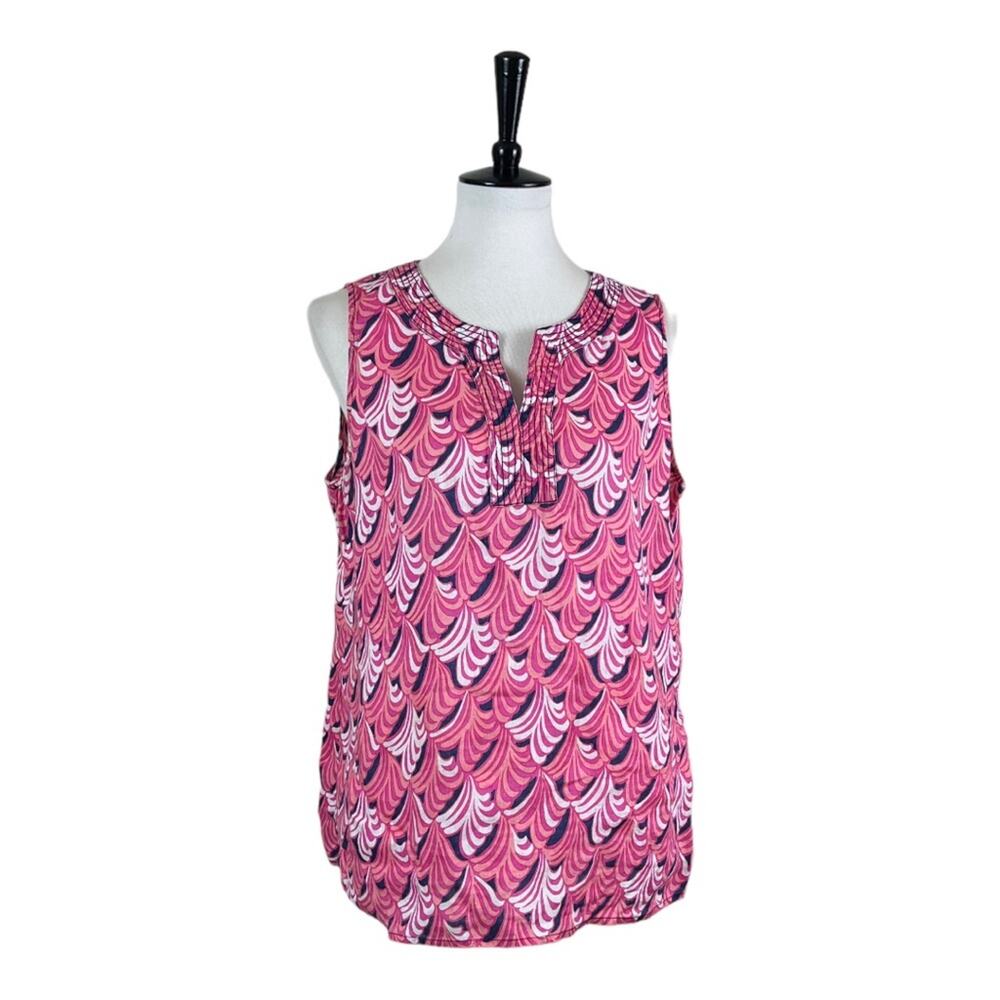 Talbots Blouse Split Neck Popover Sleeveless Top … - image 10